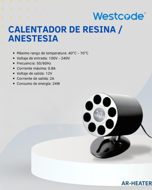 Calentador de resina y anestesia