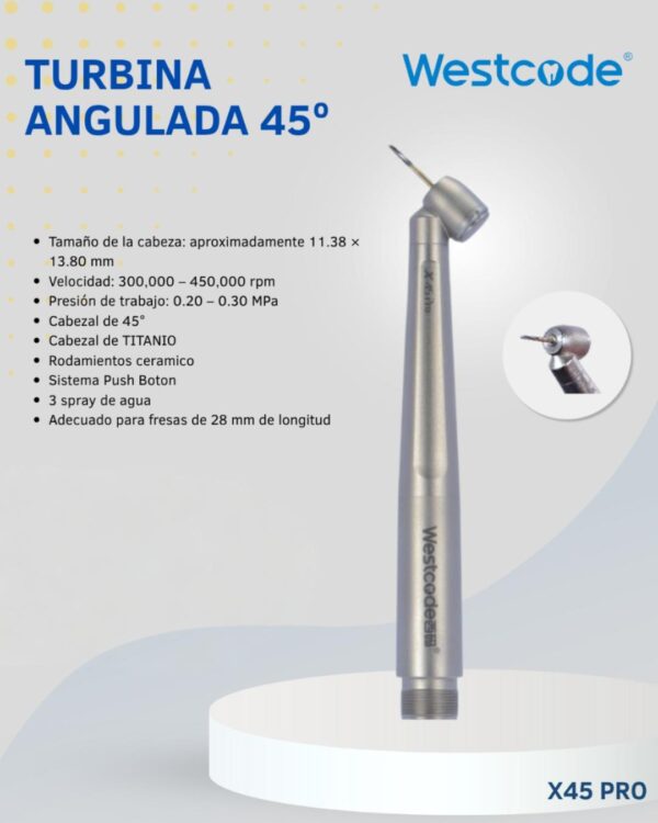 Turbina angulada a 45° marca WESTCODE