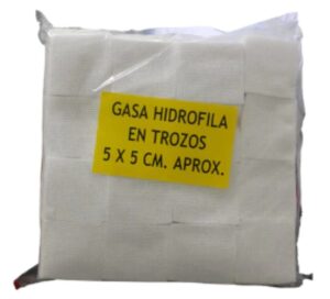 gaza hidrofilica Gaza hidrofila en trozos 5x5 (paquete)